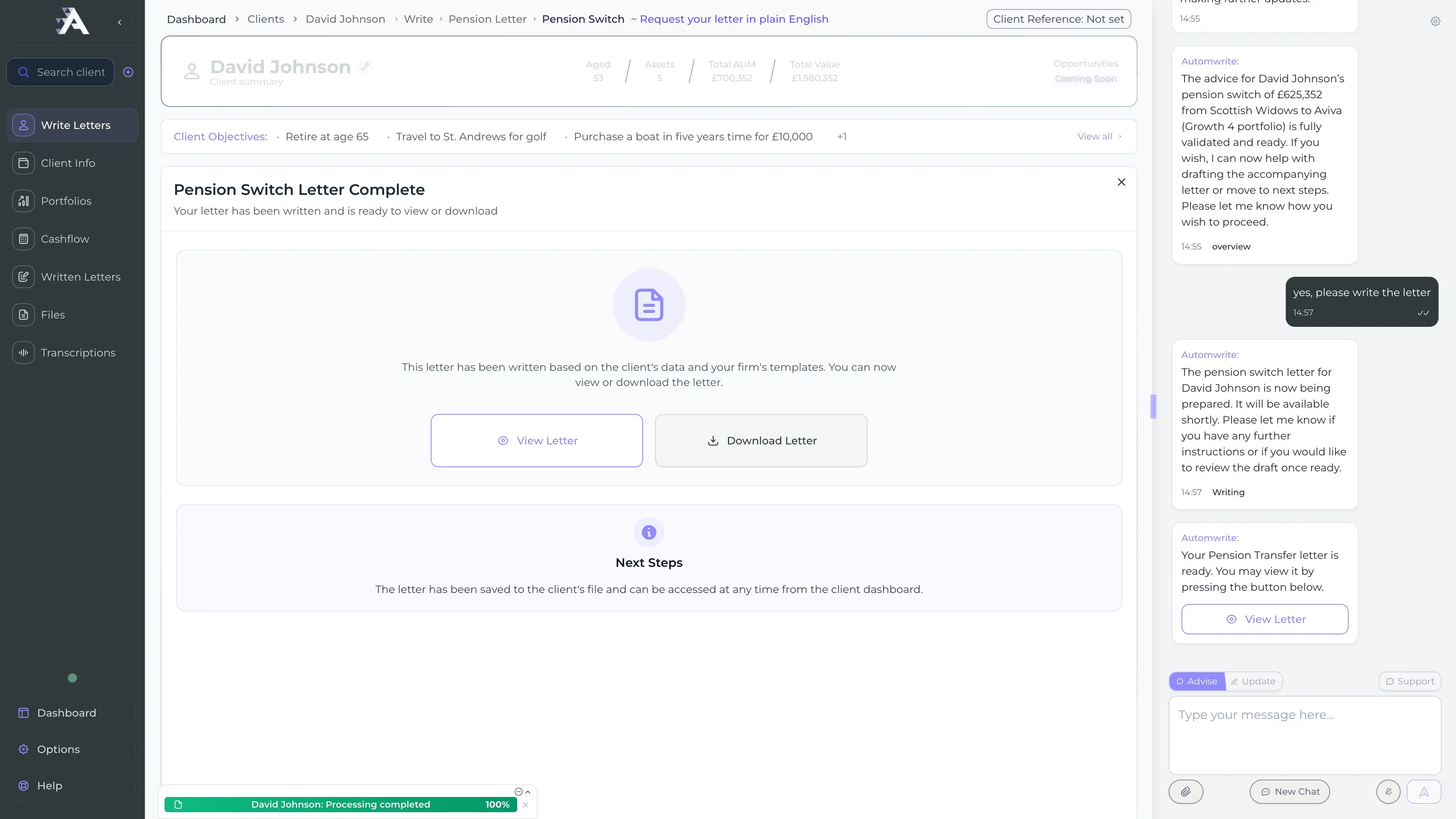 Automwrite report preview
